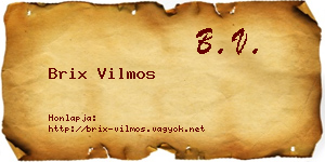 Brix Vilmos névjegykártya